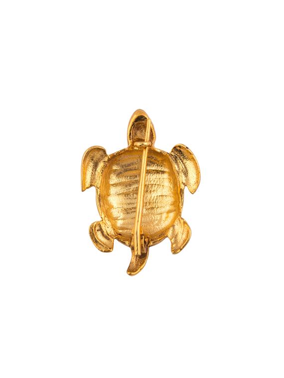 24k gold plated with blue meena silver brooch - 14480690 - Zoom Image - 2