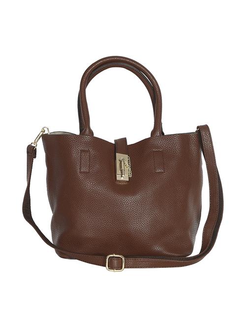brown leatherette regular handbag - 14480701 - Very Small Image - 1