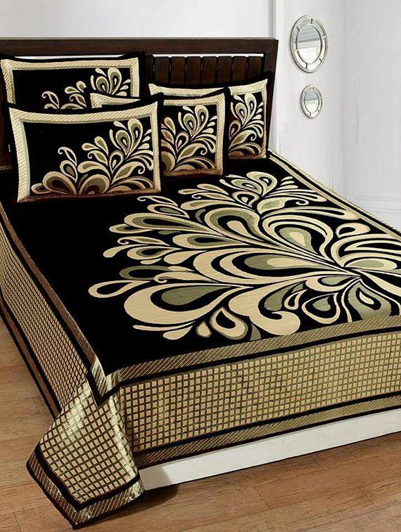 chenille double bed cover with 2 pillow covers - 14480747 - Zoom Image - 1