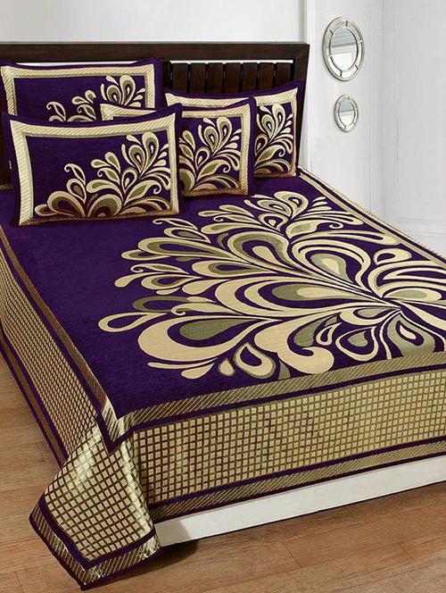 Chenille Double Bed Cover With 2 Pillow Covers - 14480788 - Standard Image - 1