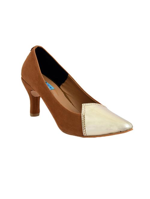 tan faux leather slip on pumps - 14480975 - Very Small Image - 1