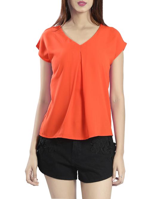 orange poly blend top - 14481280 - Very Small Image - 1