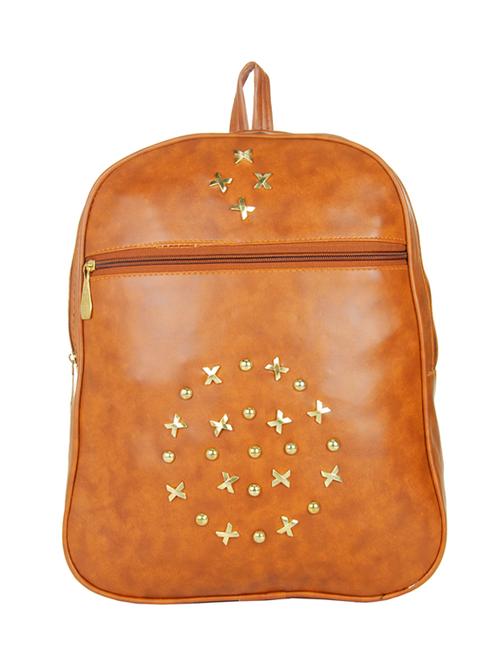brown leatherette regular backpack - 14481317 - Standard Image - 1