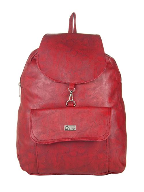 maroon leatherette regular backpack - 14481366 - Standard Image - 1