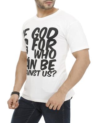 white cotton front print t-shirt - 14481367 - Standard Image - 2