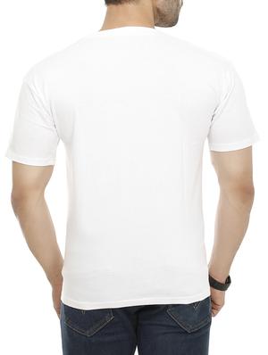 white cotton front print t-shirt - 14481367 - Standard Image - 3