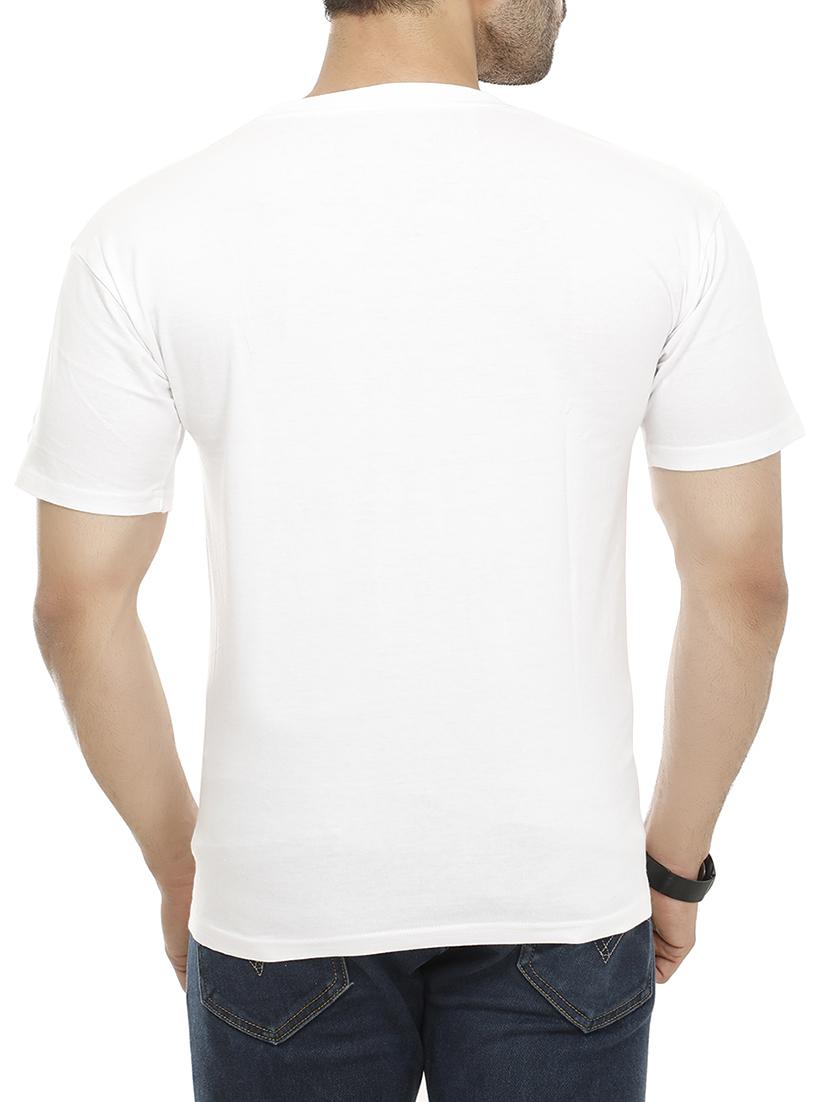 white cotton front print t-shirt - 14481367 - Zoom Image - 3