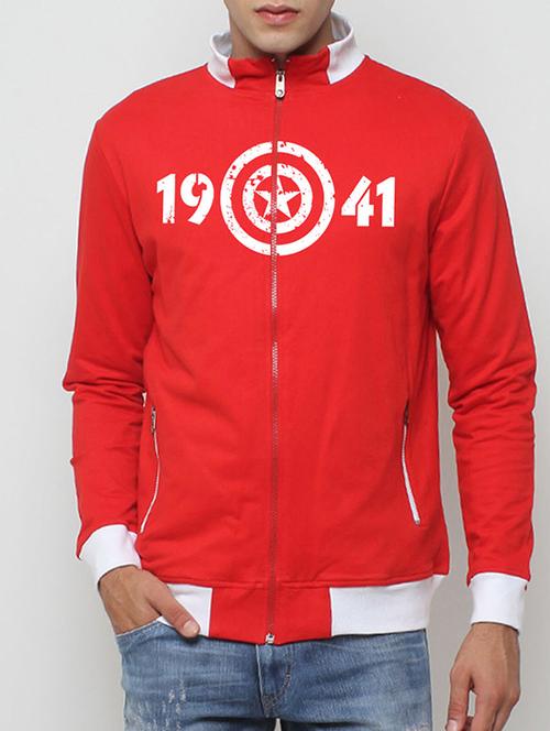 red fleece casual jacket - 14481620 - Very Small Image - 1