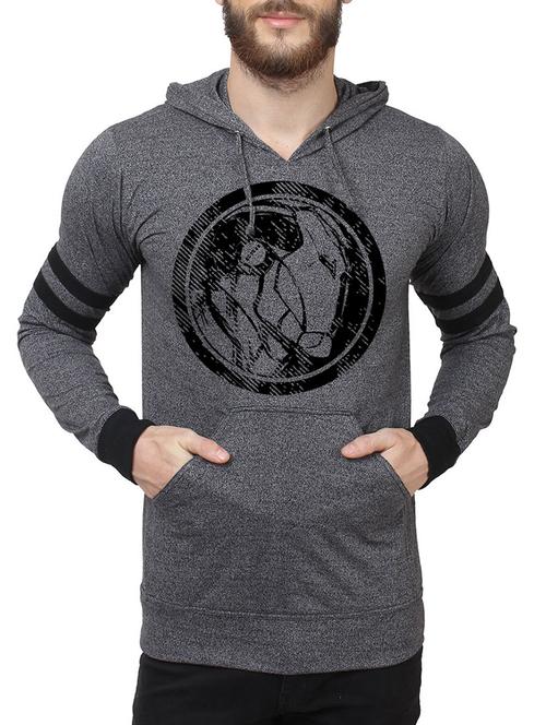 grey fleece chest print sweatshirt - 14481630 - Standard Image - 1