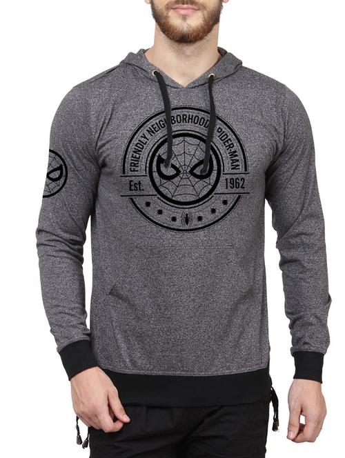 grey fleece chest print sweatshirt - 14481632 - Standard Image - 1