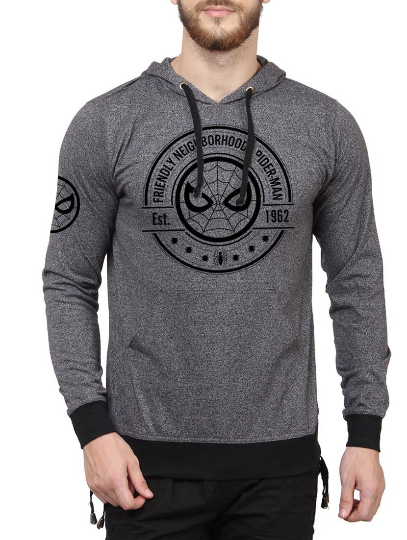grey fleece chest print sweatshirt - 14481632 - Zoom Image - 1
