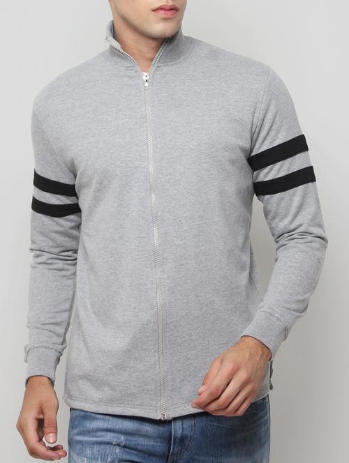 grey cotton casual jacket - 14481648 - Very Small Image - 1