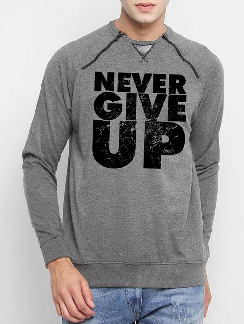 grey cotton chest print sweatshirt - 14481660 - Standard Image - 1