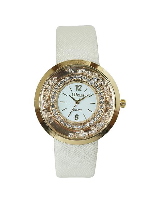 Oleva round dial Women's Leather Watch - 14481771 - Very Small Image - 1