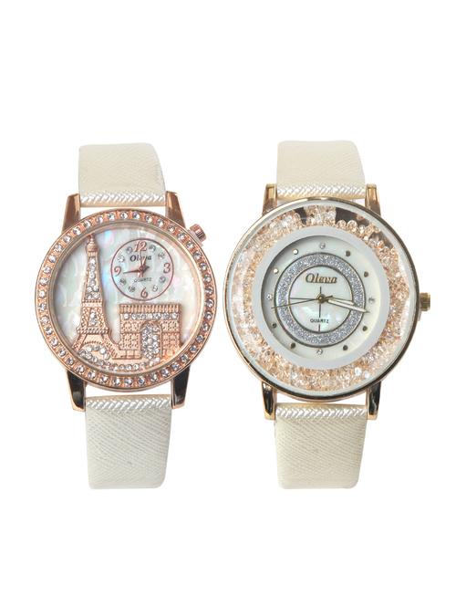 Oleva Premium Women's Leather Watch Pack Of 2 - 14481778 - Very Small Image - 1