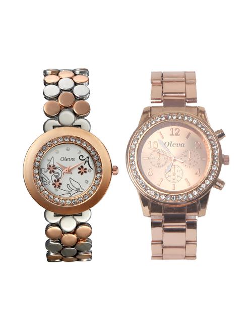 Oleva Premium Women's Metal Watch Pack Of 2 - 14481787 - Very Small Image - 1