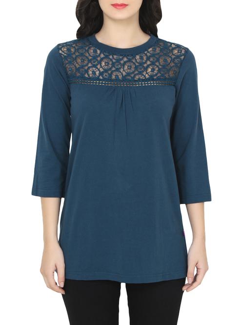 navy blue cotton top - 14481827 - Standard Image - 1