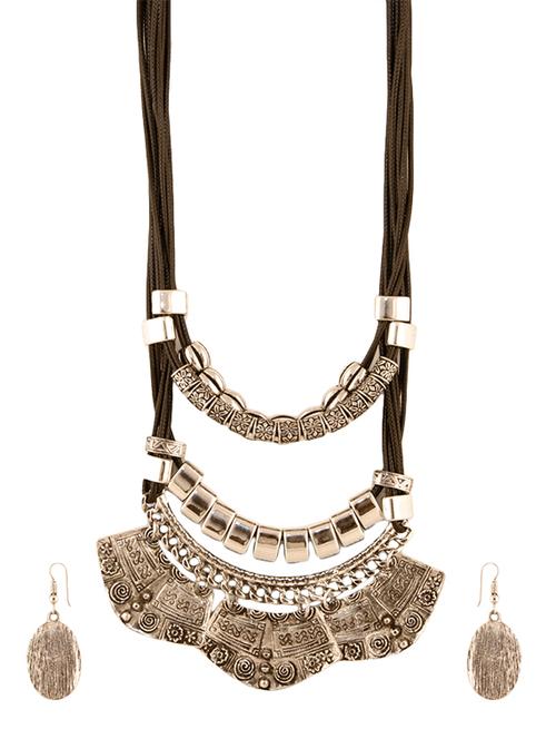 multi colored metal long necklaces and earrings - 14481874 - Very Small Image - 1