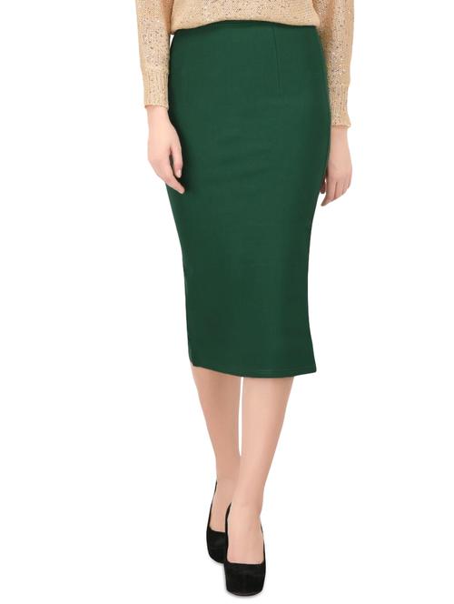Green solid pencil skirt - 14481895 - Very Small Image - 1