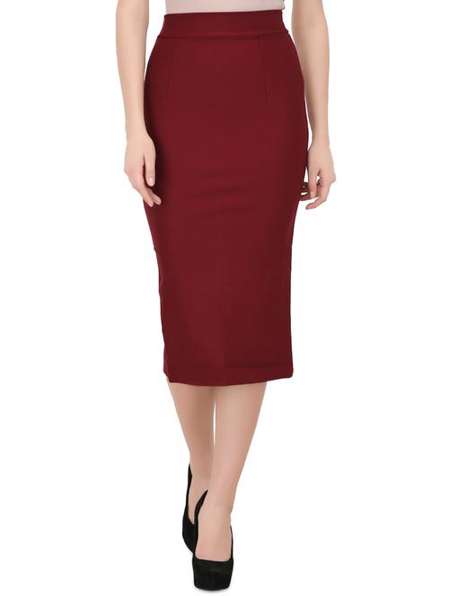 Maroon a-line skirt - 14481898 - Very Small Image - 1