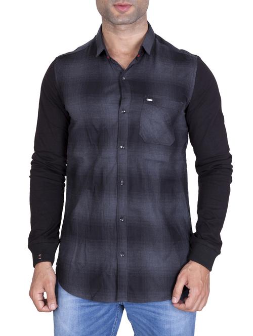 black cotton casual shirt - 14481926 - Very Small Image - 1