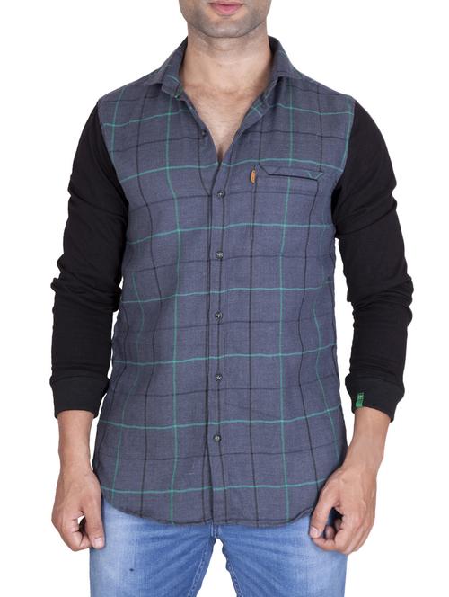 grey cotton casual shirt - 14481930 - Very Small Image - 1