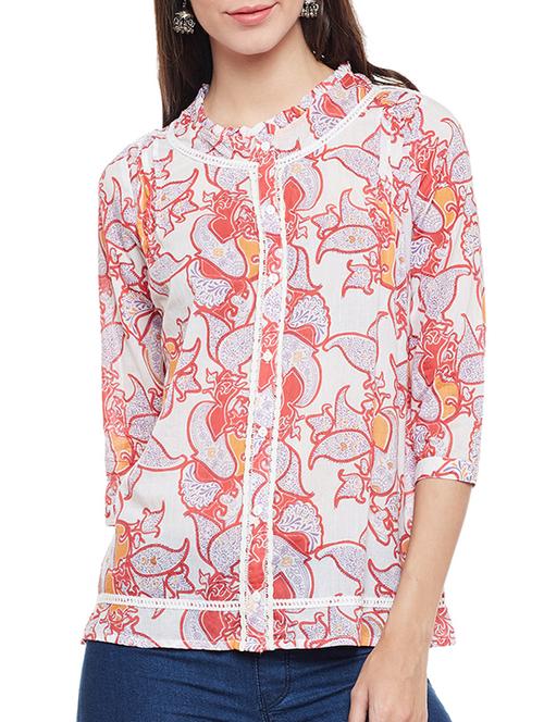 pink printed cotton top - 14482015 - Standard Image - 1
