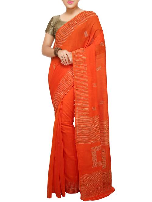 Ghicha Border handloom saree with blouse - 14482023 - Standard Image - 1