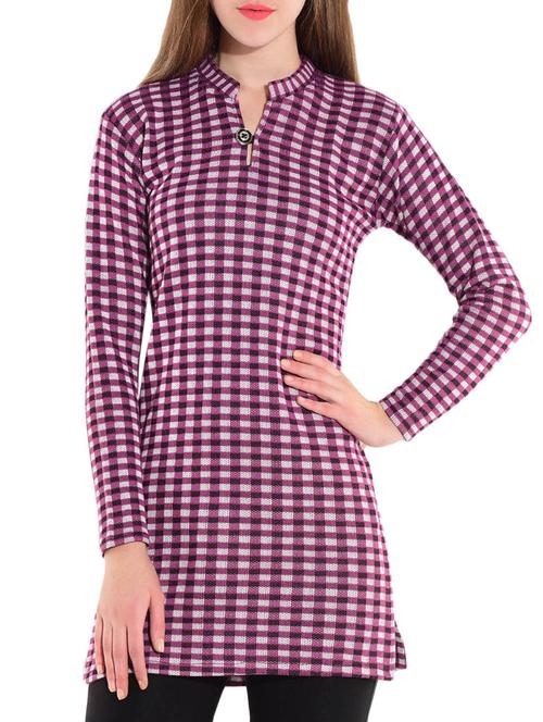 purple wool woolen kurta - 14482044 - Very Small Image - 1