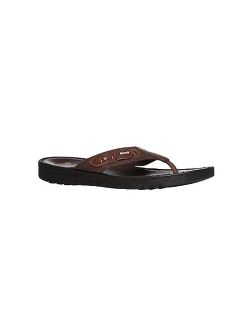 brown leather toe separator slippers - 14482148 - Standard Image - 1