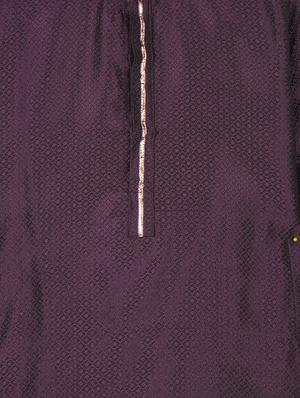purple silk blend kurta set - 14482158 - Standard Image - 4