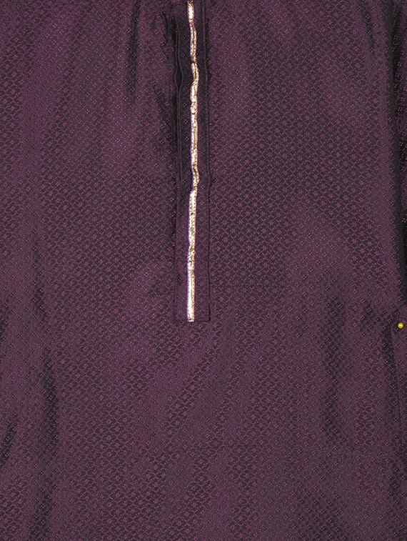 purple silk blend kurta set - 14482158 - Zoom Image - 4