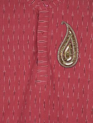 red cotton kurta set - 14482161 - Standard Image - 4
