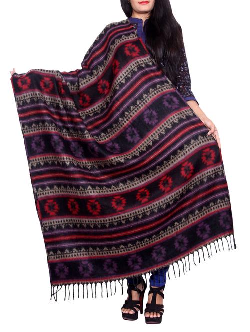 multicolored wool reversible shawl - 14482176 - Very Small Image - 1