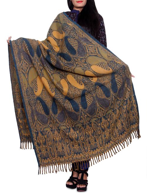 multicolored wool reversible shawl - 14482178 - Very Small Image - 1