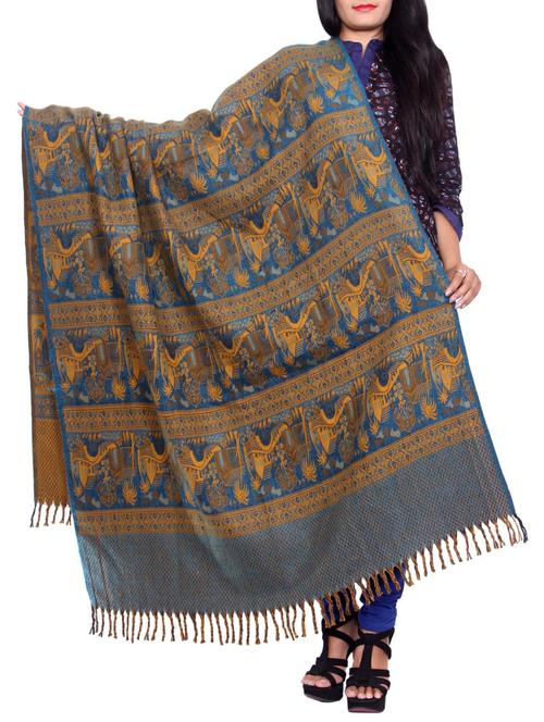 multicolored wool reversible shawl - 14482185 - Very Small Image - 1