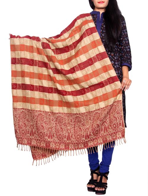 multicolored wool reversible shawl - 14482189 - Very Small Image - 1