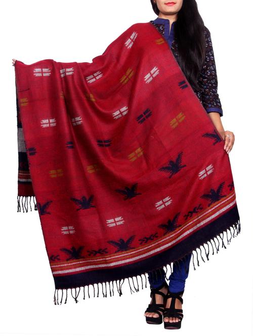 Pink wool reversible shawl - 14482195 - Very Small Image - 1