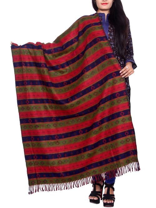 multicolored wool reversible shawl - 14482200 - Very Small Image - 1