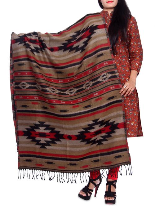 multicolored wool reversible shawl - 14482236 - Very Small Image - 1