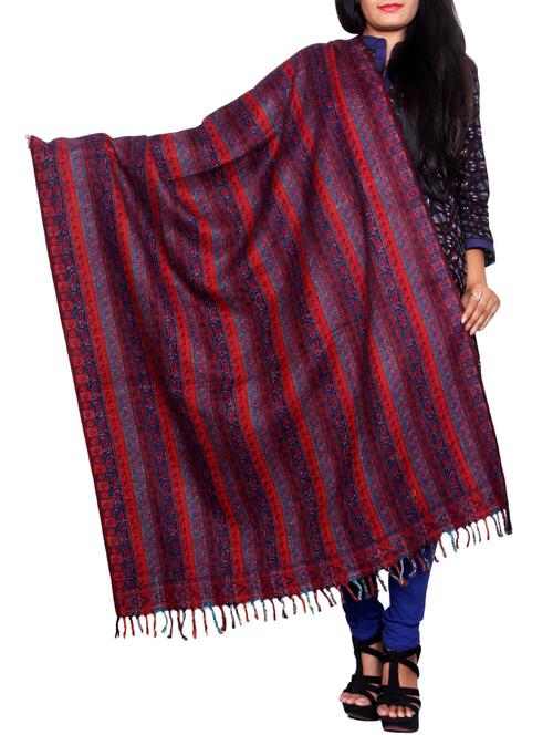 multicolored wool reversible shawl - 14482239 - Very Small Image - 1