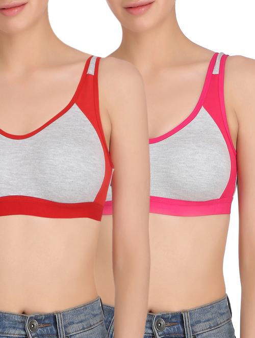 set of 2 multi colored sports bra - 14482388 - Standard Image - 1