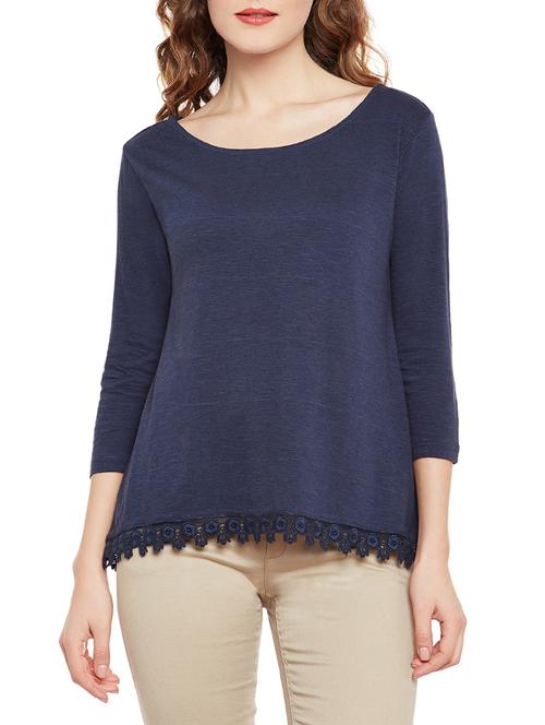 blue viscose asymmetric top - 14482393 - Standard Image - 1