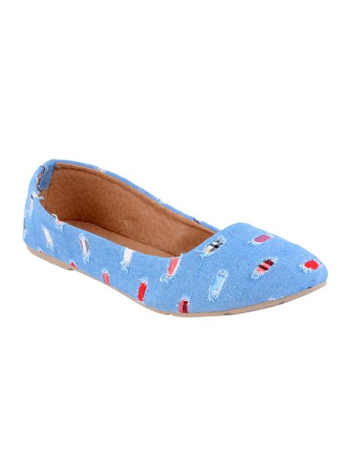 blue denim slip on ballerina - 14482654 - Standard Image - 1