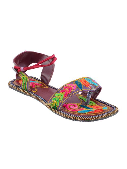 purple ethnic sandal - 14482683 - Standard Image - 1