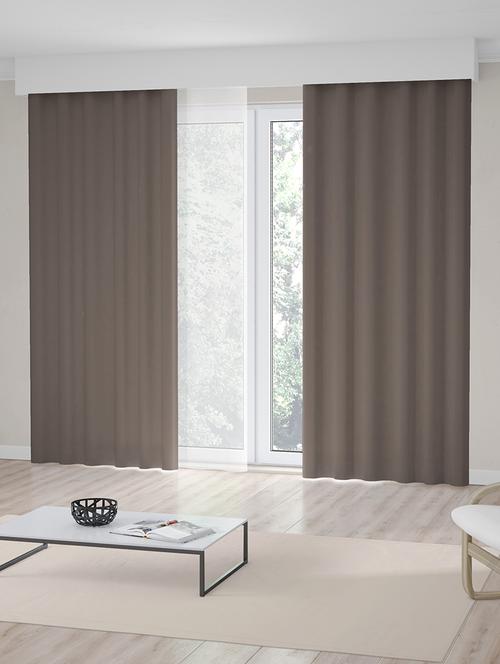 Pure Cotton Solid Eyelet Single Door Curtain - 14482981 - Very Small Image - 1