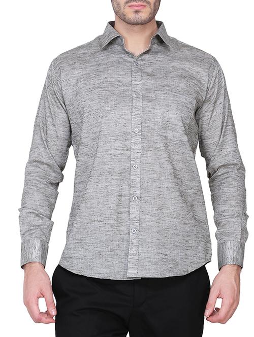 grey cotton casual shirt - 14483000 - Very Small Image - 1