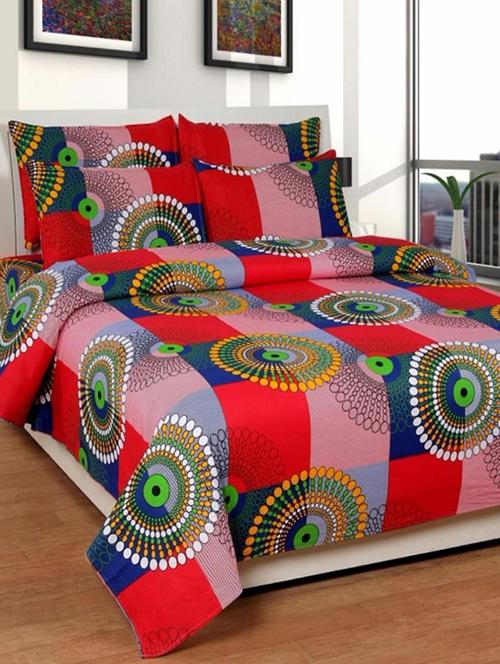 Cotton Double Bed sheet With 2 Pillow Covers - 14483231 - Very Small Image - 1