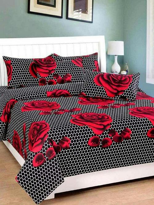 Cotton Double Bed sheet With 2 Pillow Covers - 14483234 - Very Small Image - 1