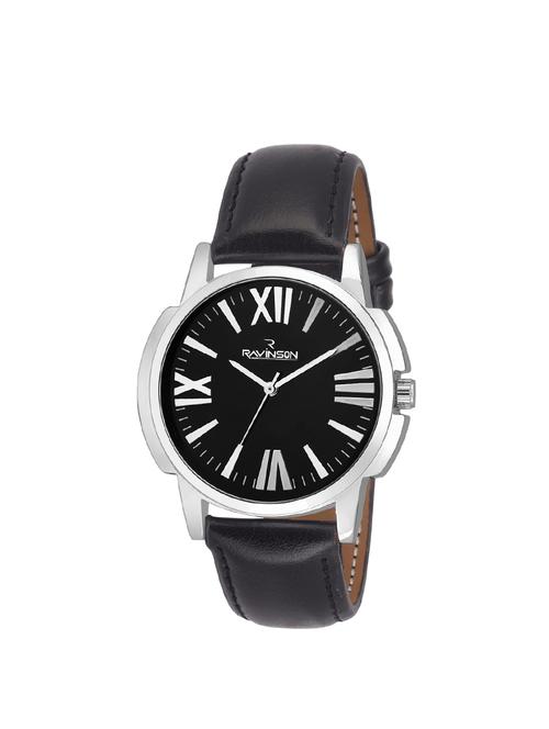 Ravinson 3511SL New Black Dial Leather Strap Stylish Elegant Analog Watch - For Men - 14483239 - Standard Image - 1